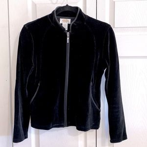 Talbots Petites Jacket - Full Zipper - Black - Size P (0-2) - Velvety Feel!